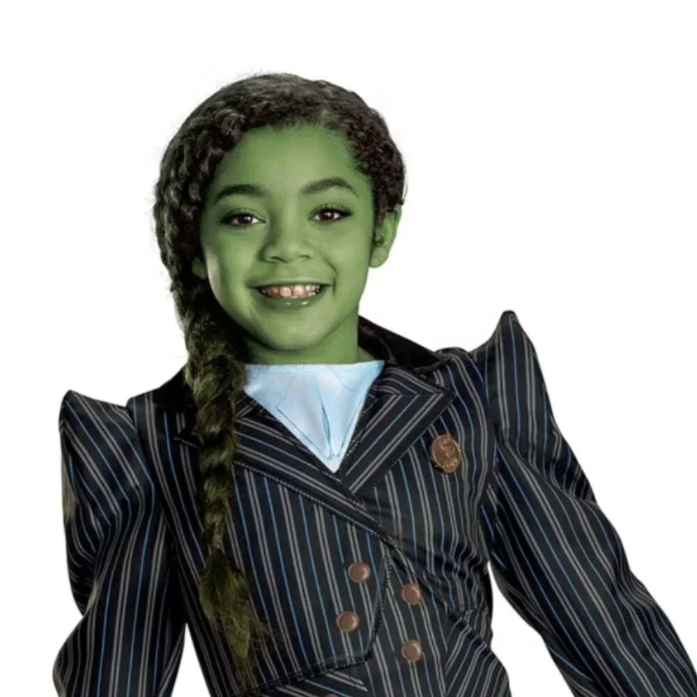 Wicked Elphaba Shiz Halloween Costume 10/12 Dress & Pin Musical Movie Girls